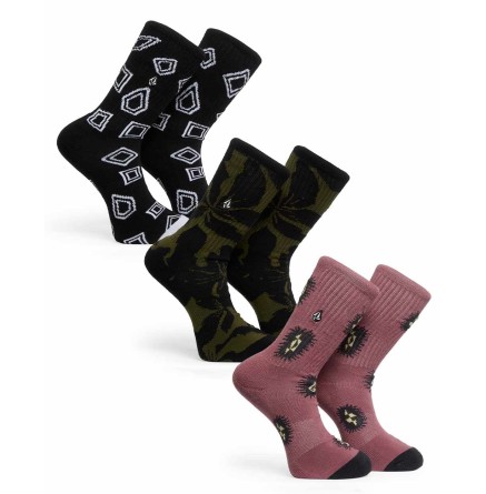 Men's Volcom Print Mixer Sock 3Pk