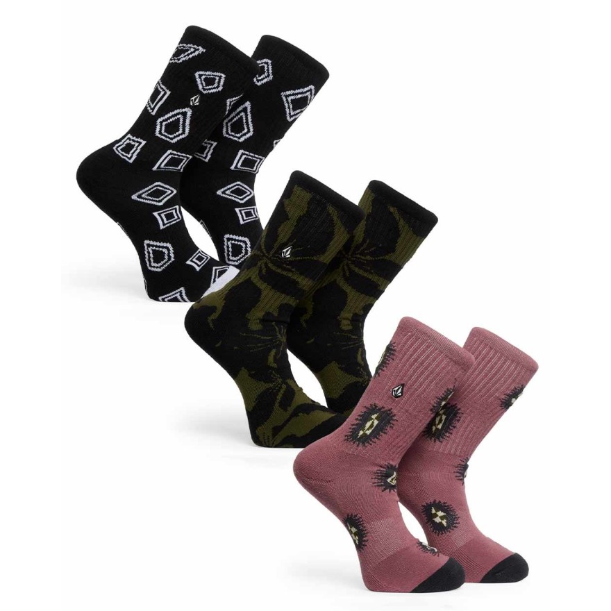 Men's Volcom Print Mixer Sock 3Pk