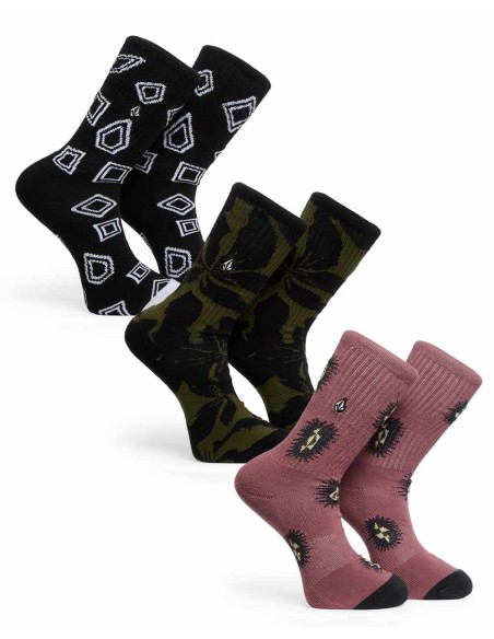 Men's Volcom Print Mixer Sock 3Pk