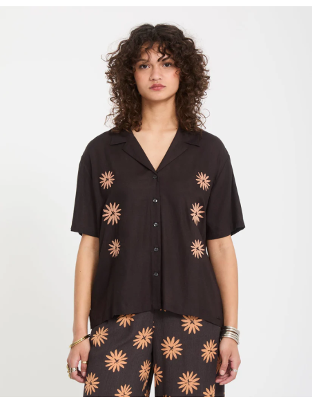 Women's Volcom Emb Midnite Ramble Top Shirt Ss