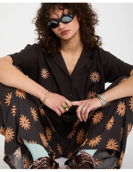 Women's Volcom Emb Midnite Ramble Top Shirt Ss