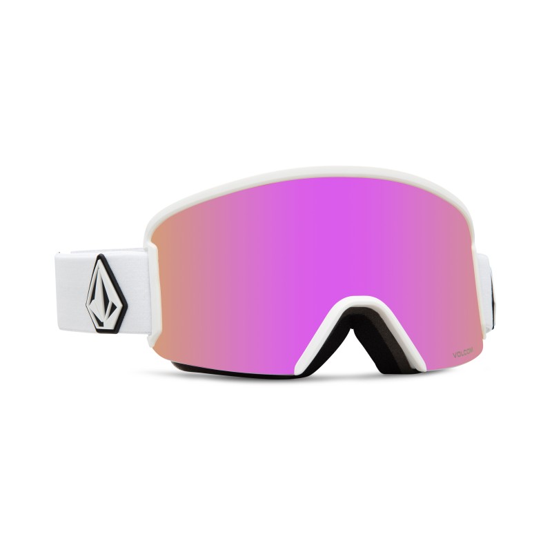 Volcom Garden Matte White Goggle Pink Chrome